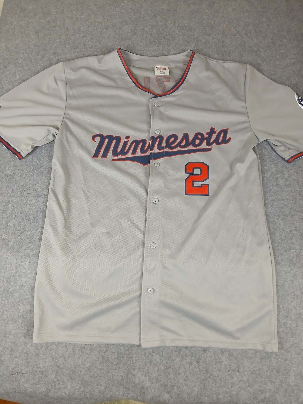 Minnesota Twins Brian Dozier #2 Grey Baseball Jersey Size XL